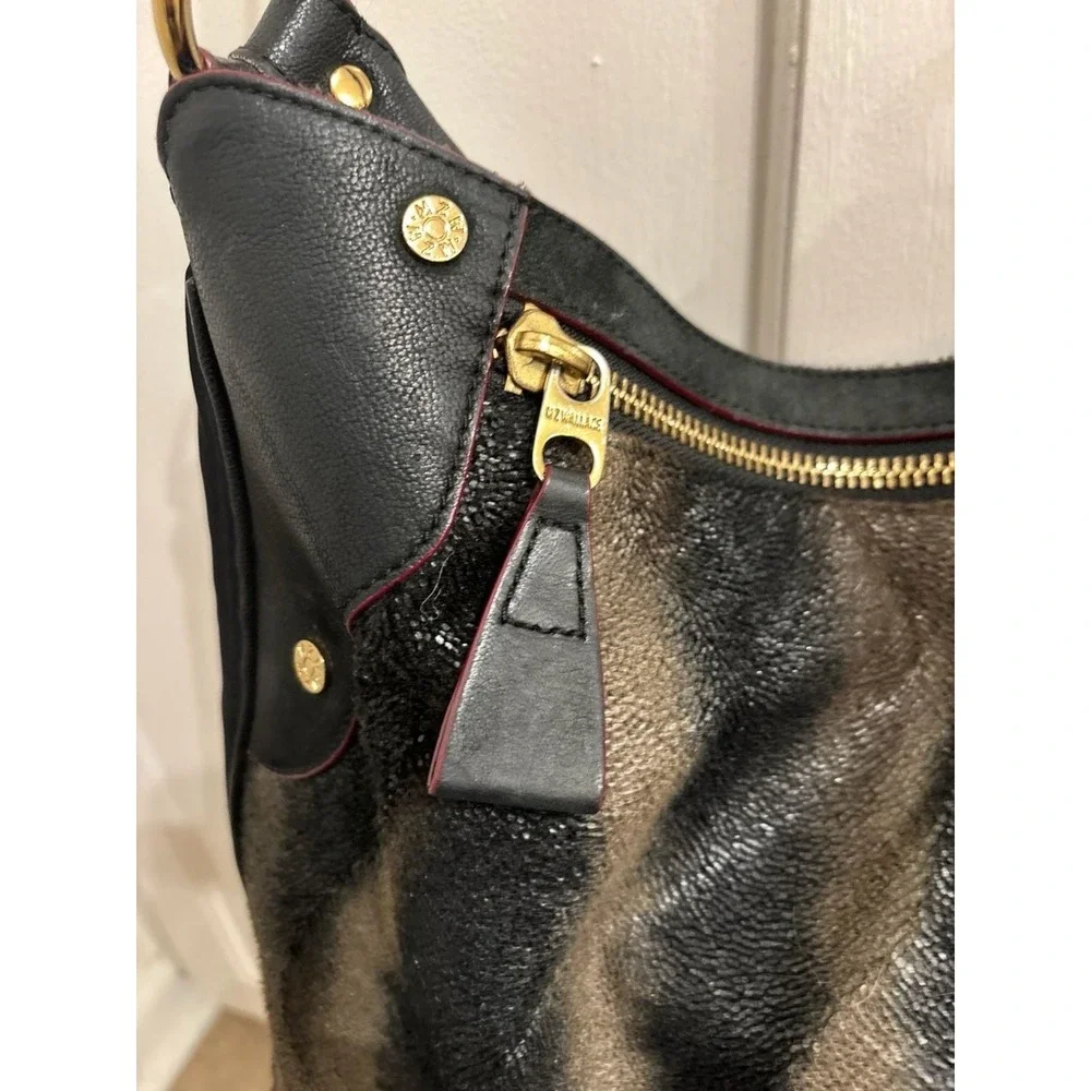 MZ Wallace Metallic Tiger Print Hobo Bag with Gold Hardware